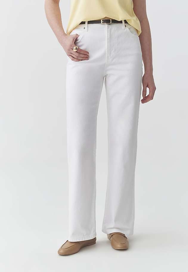 PANTALONI DIN DENIM, CU CRAC LARG — RISO 1 PANTALONI DIN DENIM, CU CRAC LARG — RISO 1 ALB 3