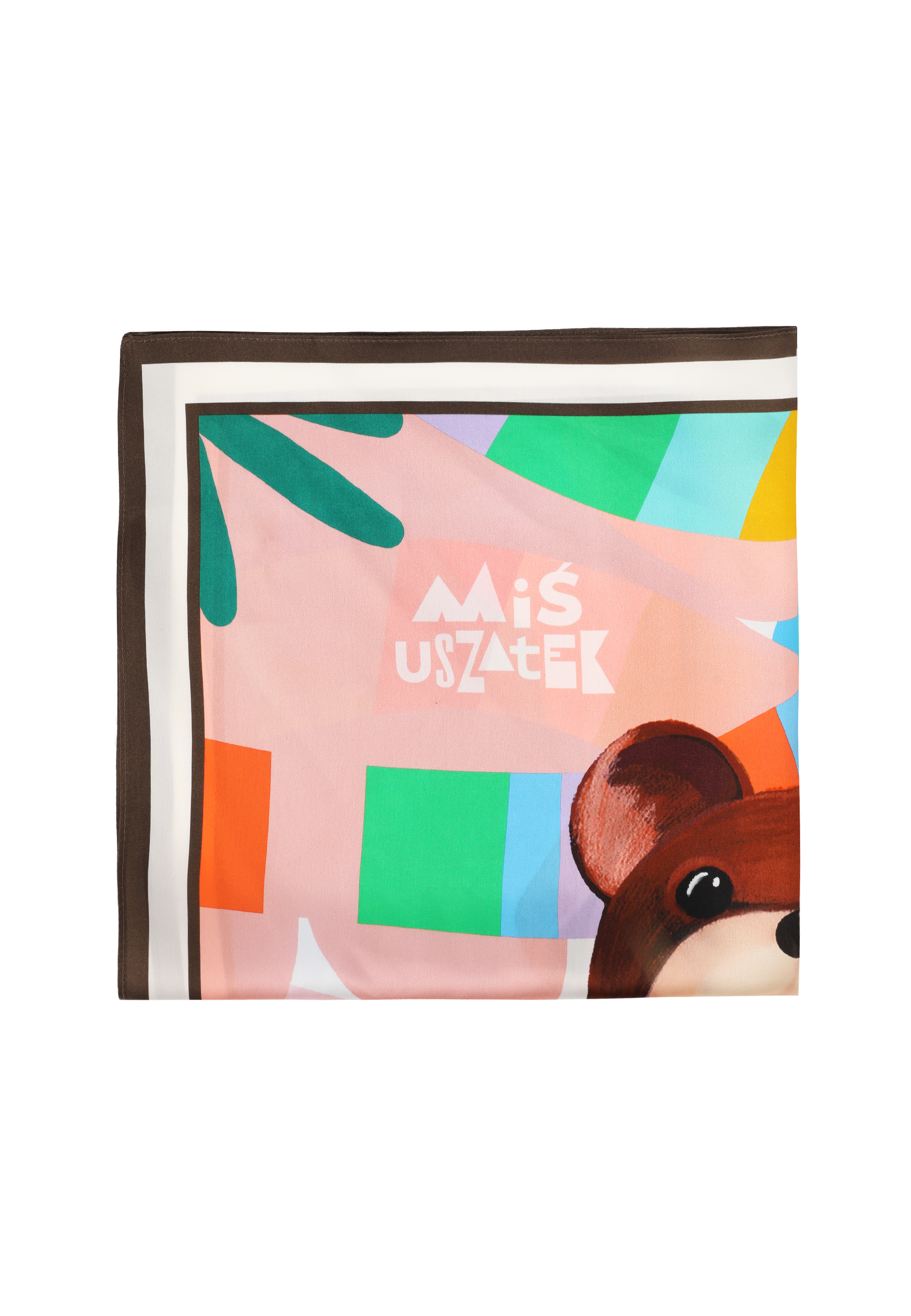 JEDWABNA CHUSTA Z MOTYWEM MISIA USZATKA - VIORA MULTIKOLOR 2