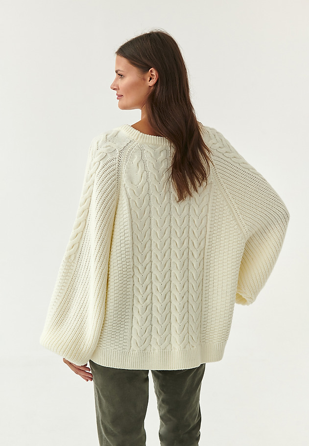 LADIES' KNITTED PULLOVER SAMOLO LADIES' KNITTED PULLOVER SAMOLO ECRU 2