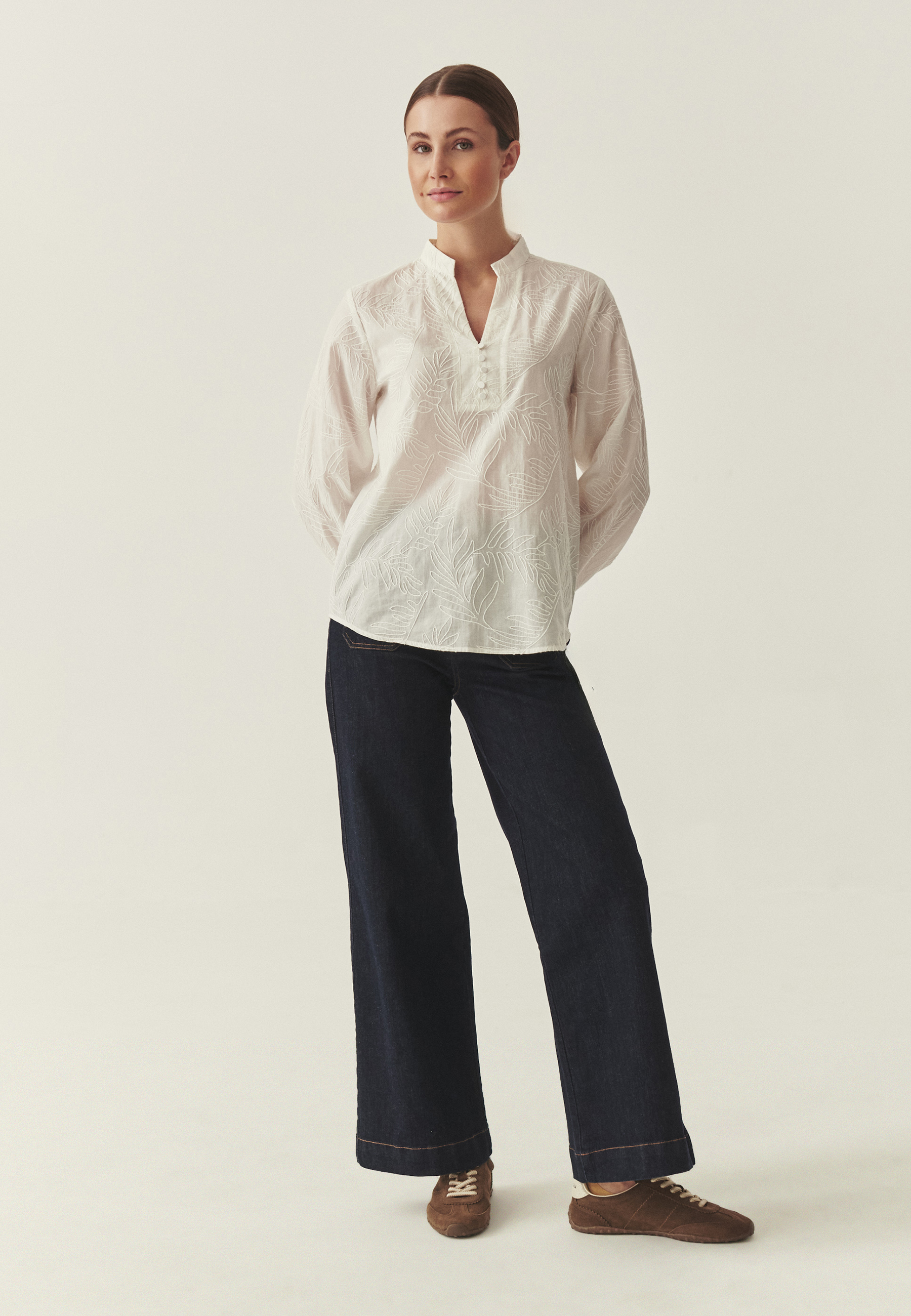 COTTON BLOUSE WITH EMBROIDERY - TANTI WHITE 2