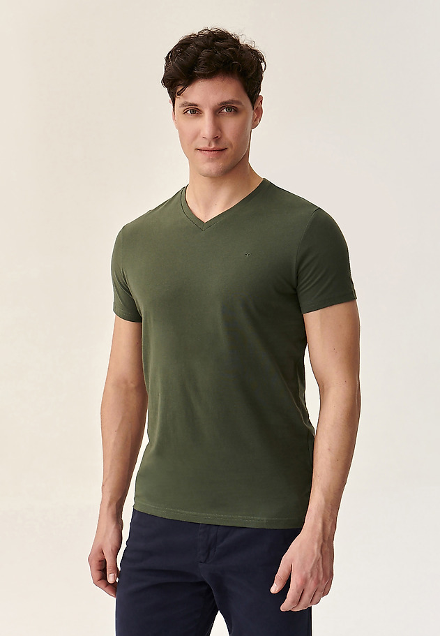 KLASYCZNY T-SHIRT MĘSKI LUCK KLASYCZNY T-SHIRT MĘSKI LUCK ZIELONY 1