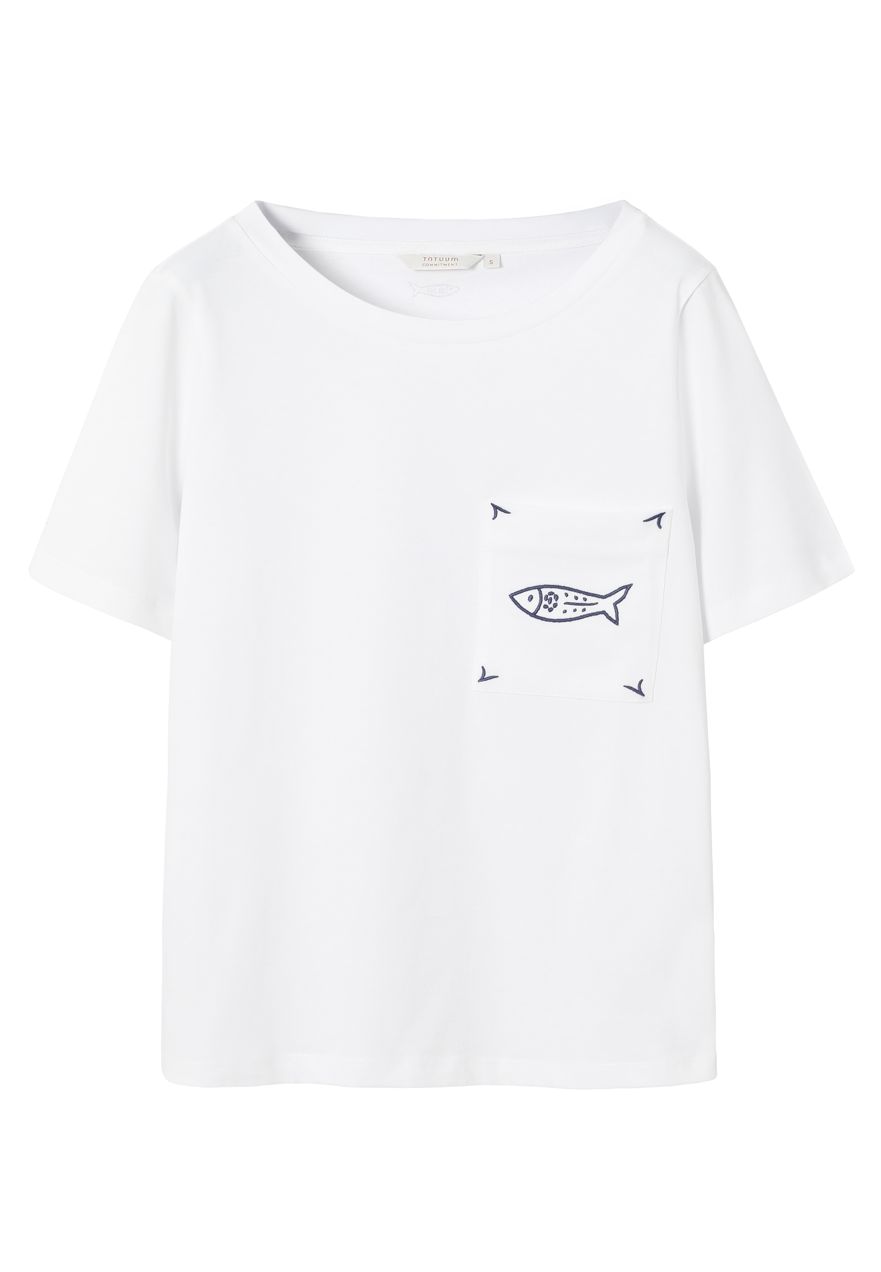 BAWEŁNIANY T-SHIRT Z KIESZONKĄ - MIRASA BIAŁY 2