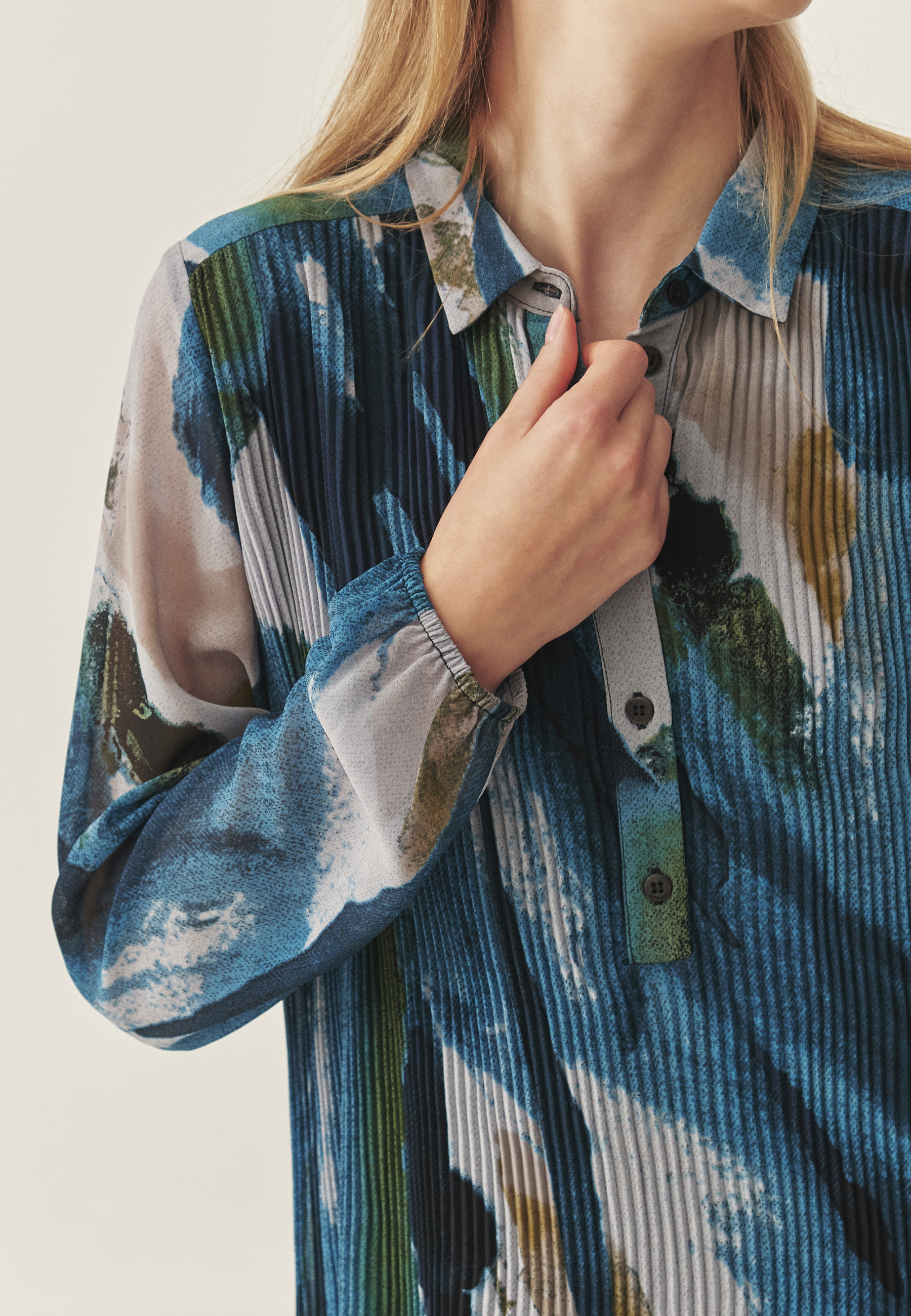 ROCHIE CU MODEL DIN ȚESĂTURĂ, CU CROIALĂ TIP CĂMAȘĂ - ENNIS MULTICOLOR 2