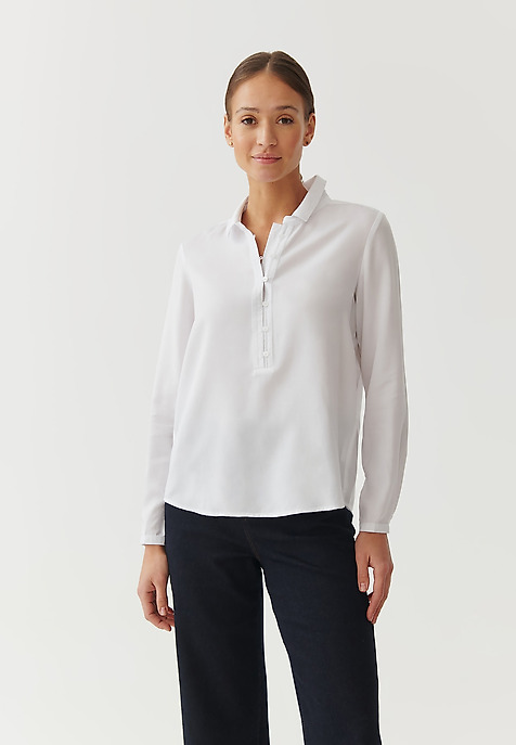 LADIES’ BLOUSE WITH A COLLAR - BENETI WHITE 2