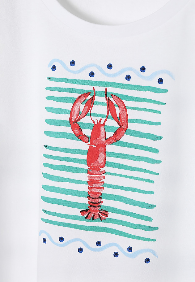 FITTED LADIES’ T-SHIRT IN MARINE PRINT - ANTONIA 2 FITTED LADIES’ T-SHIRT IN MARINE PRINT - ANTONIA 2 BIAŁY 6