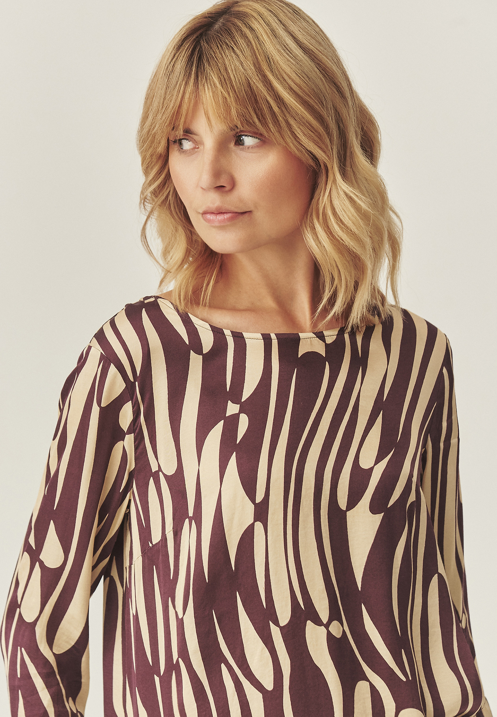 PATTERNED VISCOSE BLOUSE - AFELIAMI PATTERNED VISCOSE BLOUSE - AFELIAMI RED 116256