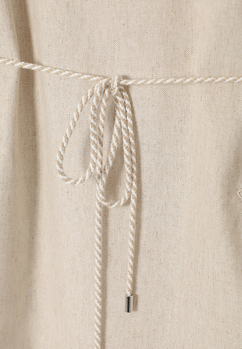 SHORT DRESS WITH LINEN - SAMANTIKA BEIGE 2