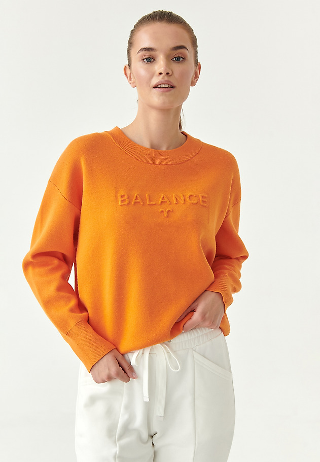 WISKOZOWY SWETER DAMSKI BALAMI WISKOZOWY SWETER DAMSKI BALAMI POMARAŃCZOWY 1