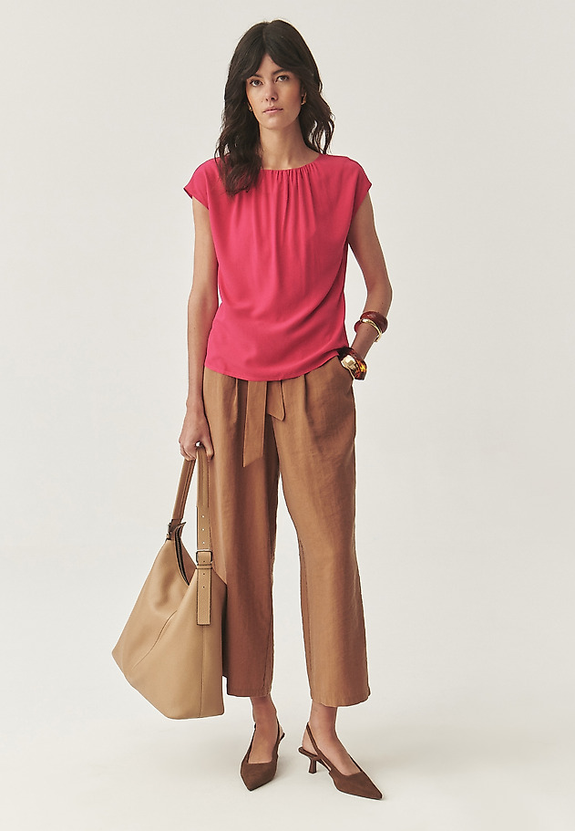 VISCOSE BLOUSE WITH CREASE - AURELIA VISCOSE BLOUSE WITH CREASE - AURELIA PINK 3