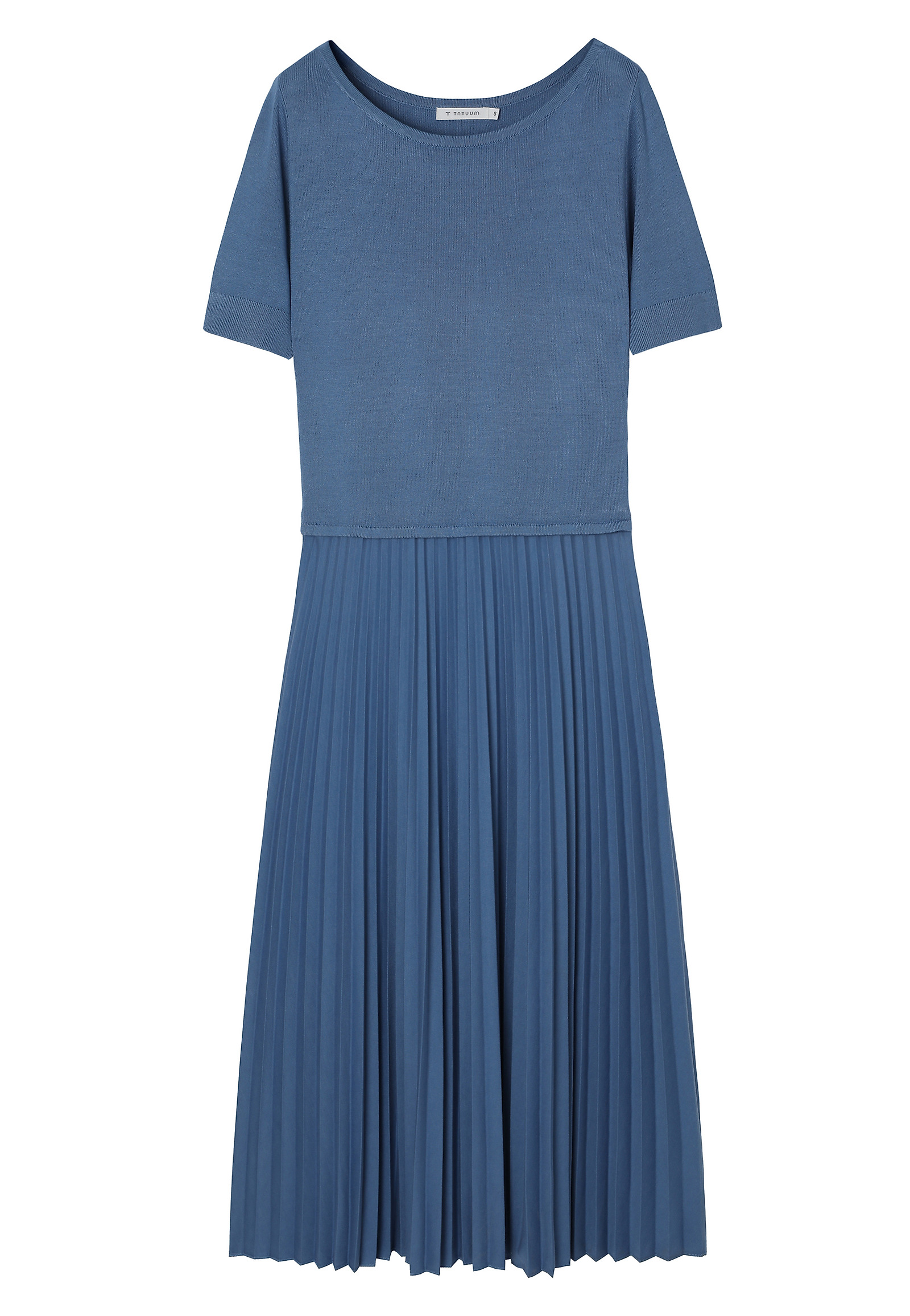 PLEATED MIDI DRESS - BELLO color NAVY BLUE PLEATED MIDI DRESS - BELLO color NAVY BLUE