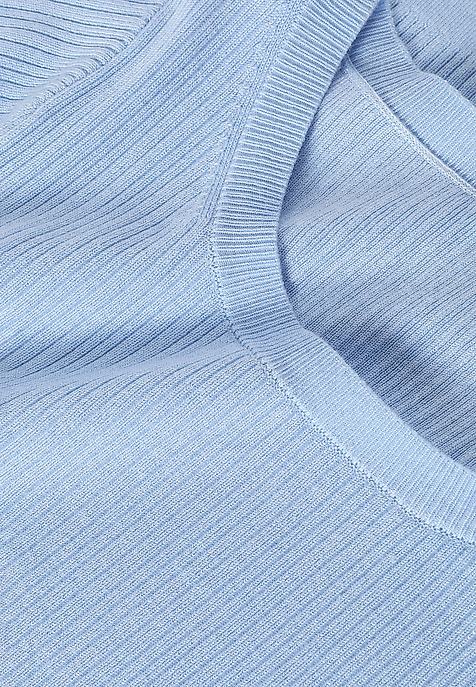 VYPASOVANÝ DÁMSKÝ ŽEBROVANÝ SVETR - SALMIKO MODRÁ 2