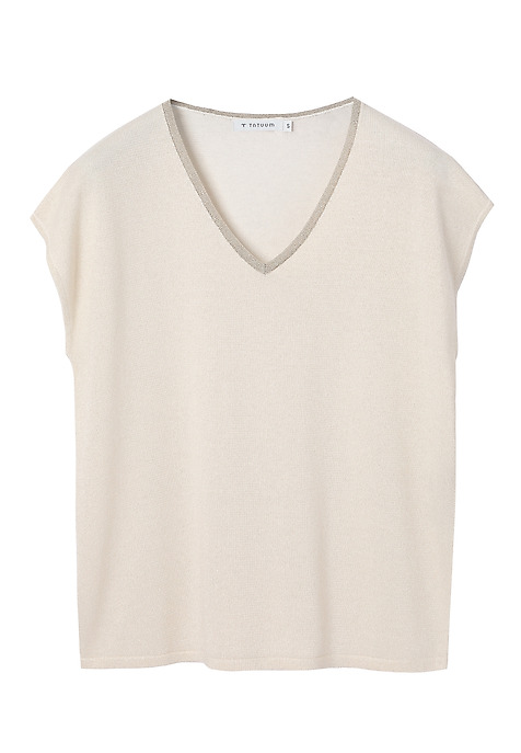 SHINY BLOUSE WITH VISCOSE - FIXI 1 ECRU 2