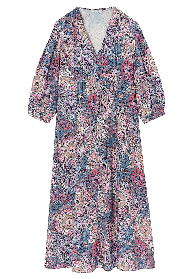 VISCOSE DRESS WITH UNIQUE PATTERN — KASIDI VISCOSE DRESS WITH UNIQUE PATTERN — KASIDI MULTIKOLOR 9