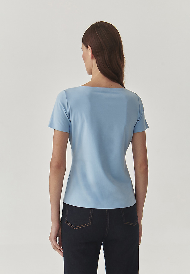 LADIES’ BLOUSE WITH SEAMLESS FINISH - MIKAJA LADIES’ BLOUSE WITH SEAMLESS FINISH - MIKAJA BLUE 4