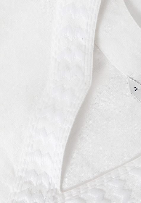 BLUZĂ DE DAMĂ, DIN IN, TIP TUNICĂ, CU BRODERIE DECORATIVĂ - KLEARA ALB 2