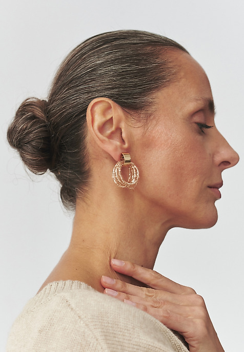 GLASS BEAD EARRINGS — NOMI BEIGE 2
