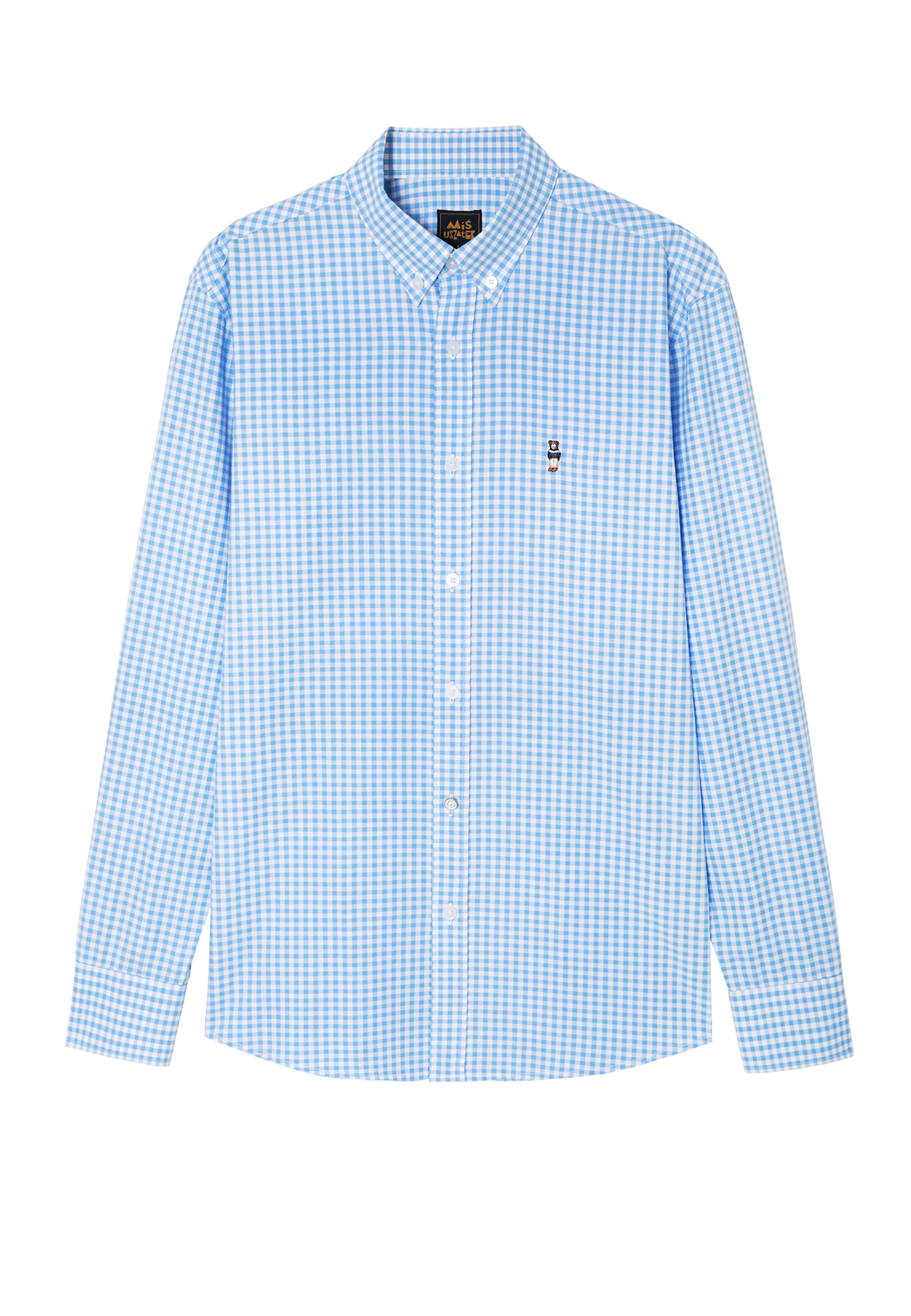 BAWEŁNIANA KOSZULA MĘSKA W DROBNĄ KRATĘ — MARCO 4 NIEBIESKI 2