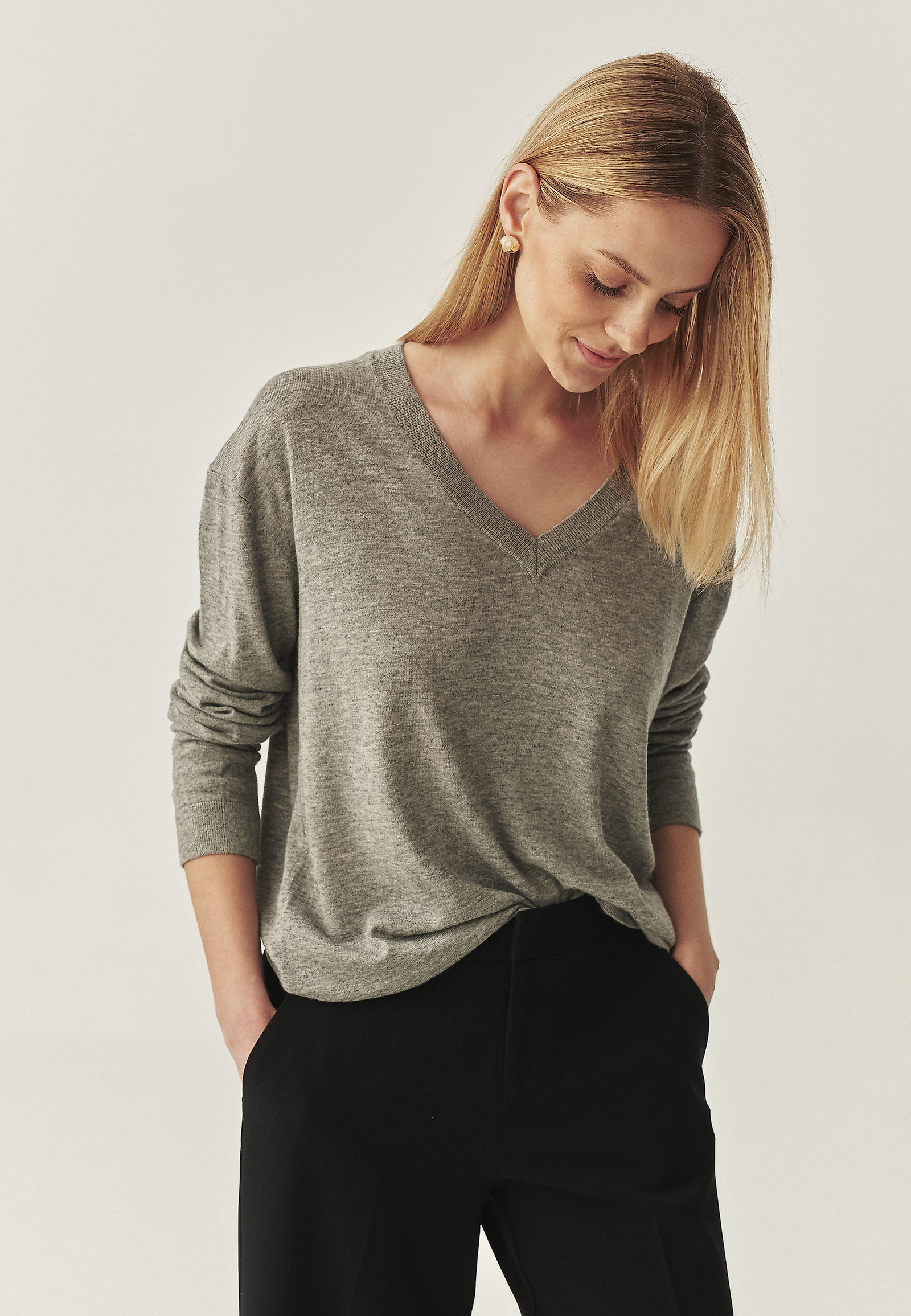 JUMPER TAILORAT DIN LANA -TESS JUMPER TAILORAT DIN LANA -TESS GRI 114525