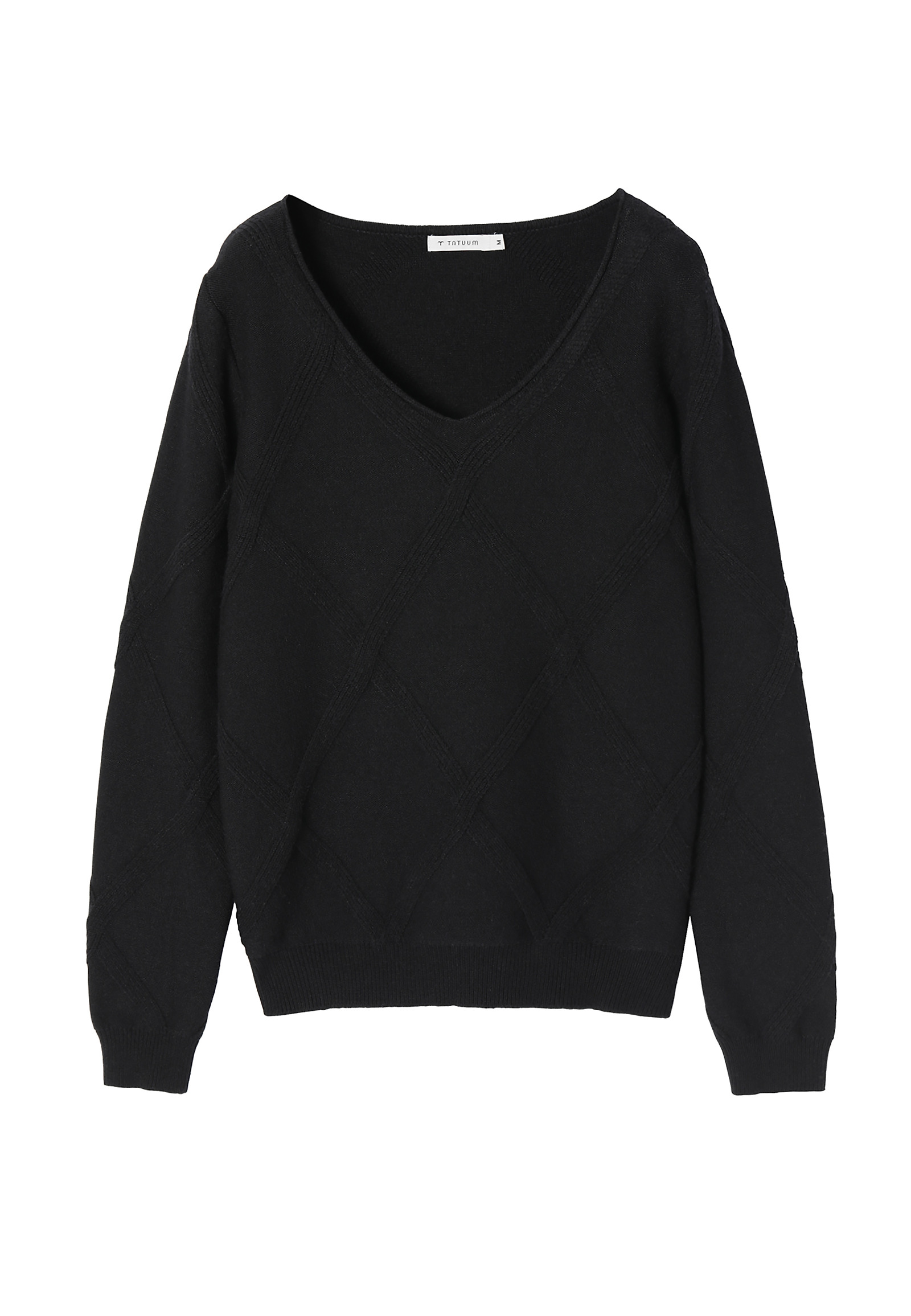 SWETER DAMSKI W ROMBY BUMO SWETER DAMSKI W ROMBY BUMO CZARNY 89911