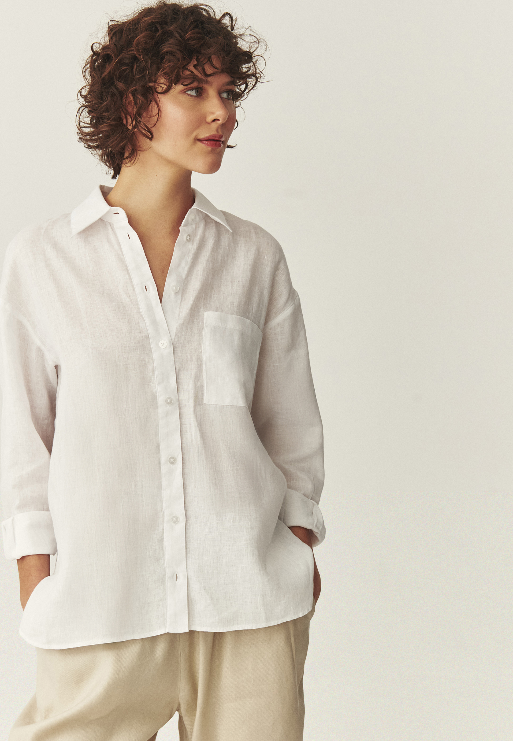 CĂMAȘĂ DIN IN, CU CROIALĂ LARGĂ - HANNA