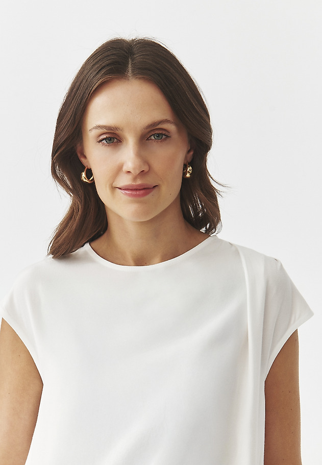 BLUZA IZ VISKOZE Z GUBAMI - ZIMO 1 BLUZA IZ VISKOZE Z GUBAMI - ZIMO 1 ECRU 5
