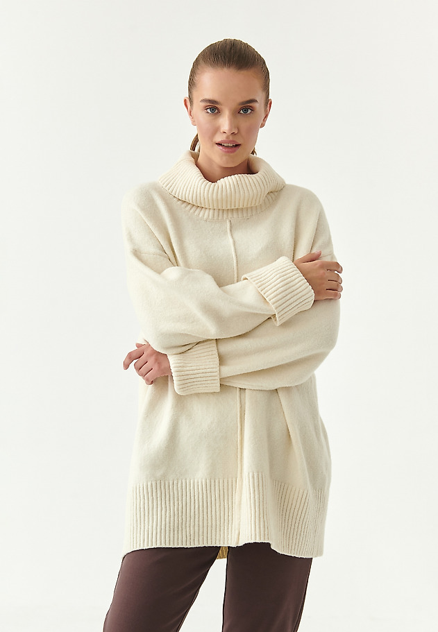 DAMSKI SWETER Z GOLFEM VELA DAMSKI SWETER Z GOLFEM VELA ECRU 1