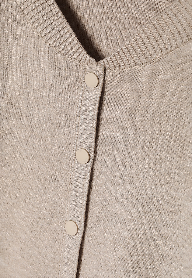LADIES' BOMBER SWEATER WITH PRESS STUDS- ANGIE LADIES' BOMBER SWEATER WITH PRESS STUDS- ANGIE BEIGE 8