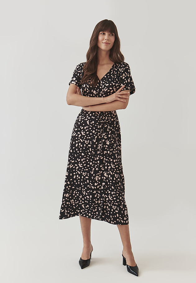 LADIES’ PATTERNED WRAP DRESS - ZEREWI LADIES’ PATTERNED WRAP DRESS - ZEREWI MULTIKOLOR 1