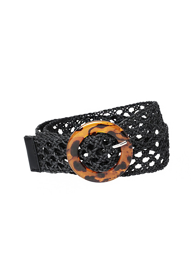 PLAITED BELT WITH BUCKLE - STRUCTI PLAITED BELT WITH BUCKLE - STRUCTI CZARNY 2
