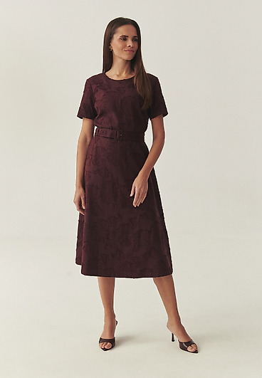 BAWEŁNIANA SUKIENKA MIDI Z KWIATOWYM HAFTEM - KAMI Z BAWEŁNIANA SUKIENKA MIDI Z KWIATOWYM HAFTEM - KAMI Z