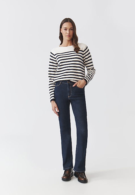 LADIES' DENIM TROUSERS WITH A WIDE LEG — GIRONA LADIES' DENIM TROUSERS WITH A WIDE LEG — GIRONA