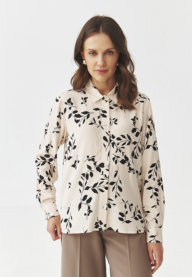 WISKOZOWA KOSZULA DAMSKA W ROŚLINNY WZÓR — BASIL WISKOZOWA KOSZULA DAMSKA W ROŚLINNY WZÓR — BASIL MULTIKOLOR 3