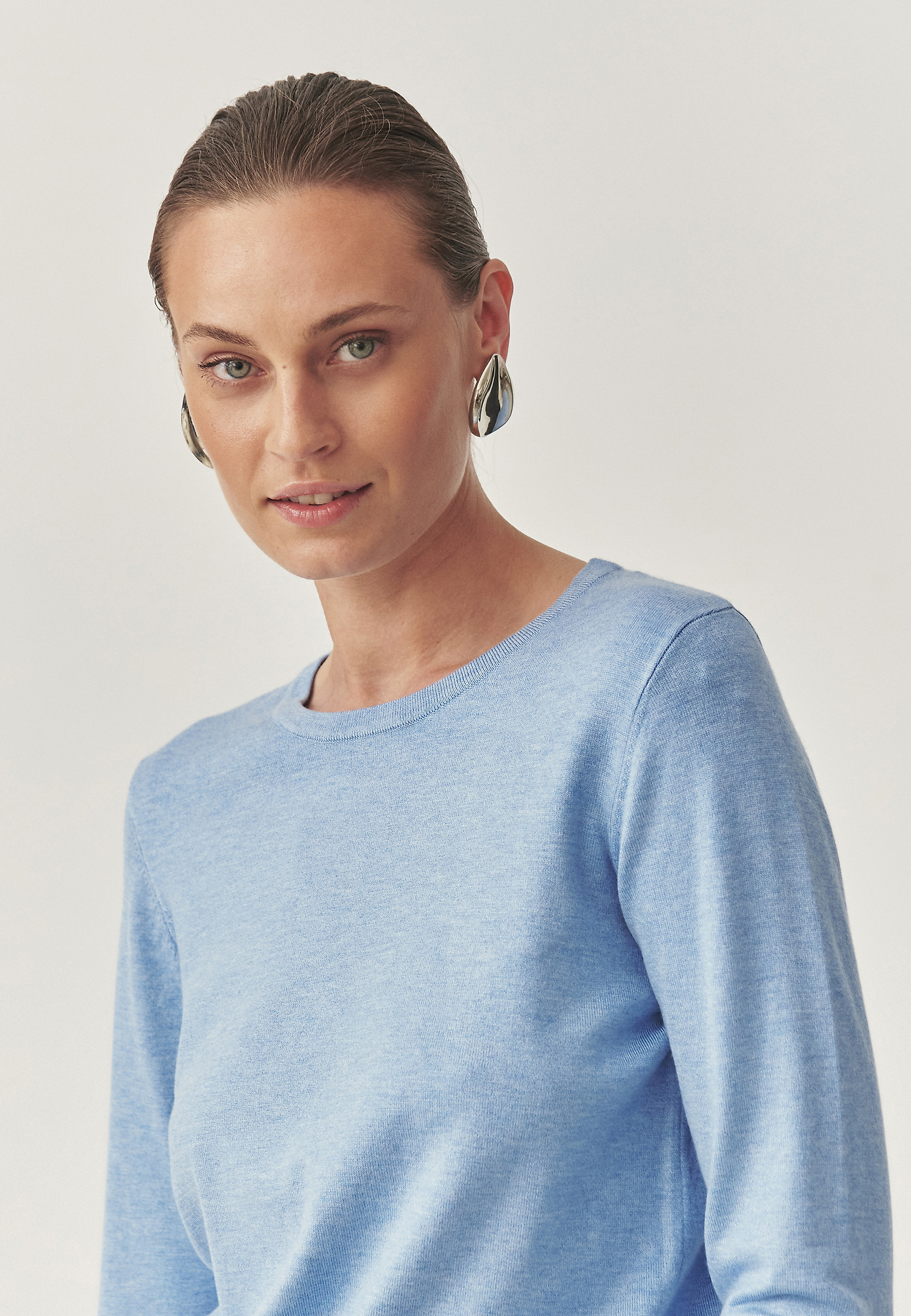 CLASSIC JUMPER WITH CERTIFIED VISCOSE - NICA CLASSIC JUMPER WITH CERTIFIED VISCOSE - NICA BLUE 114784