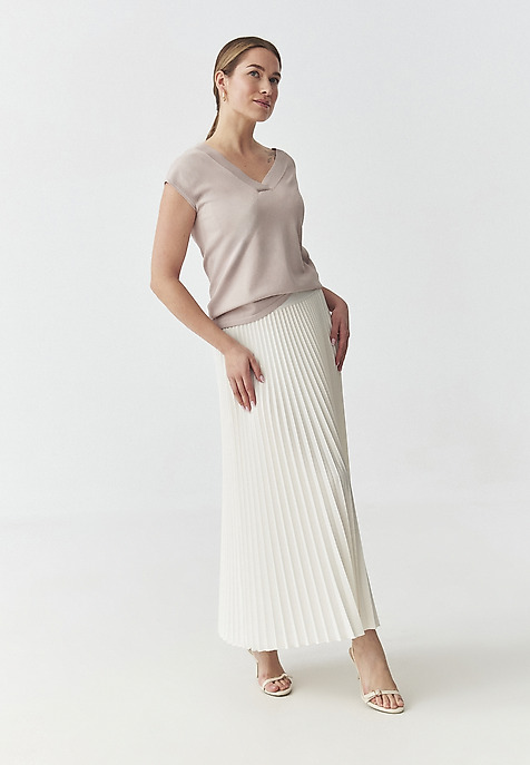 PLEATED SKIRT — MIRAMA 5 ECRU 2