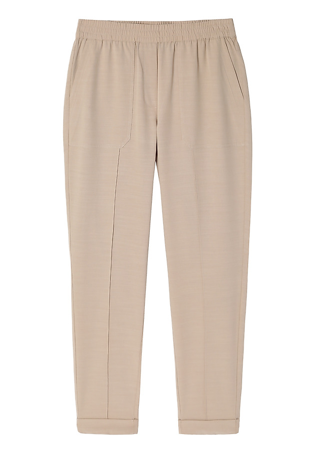 LADIES’ PANTS WITH TURNED-UP CUFFS - SUMIKO LADIES’ PANTS WITH TURNED-UP CUFFS - SUMIKO BEŻOWY 4