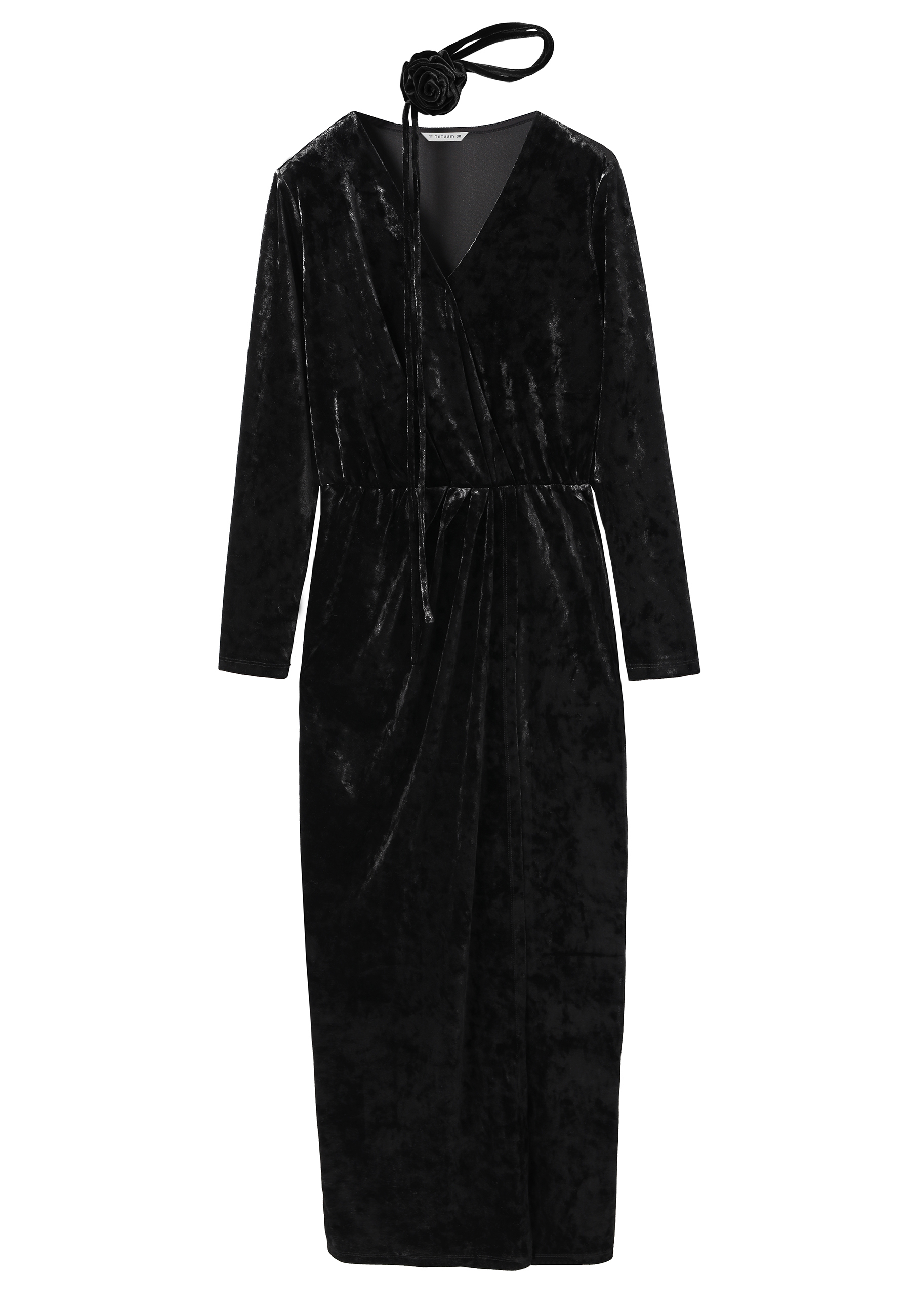 VELURO MAXI OBLEKA - VELUDO 1 ČRNA 2