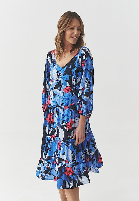 ROCHIE CU IMPRIMEU, DIN VISCOZĂ — SARNA 1 MULTICOLOR 2