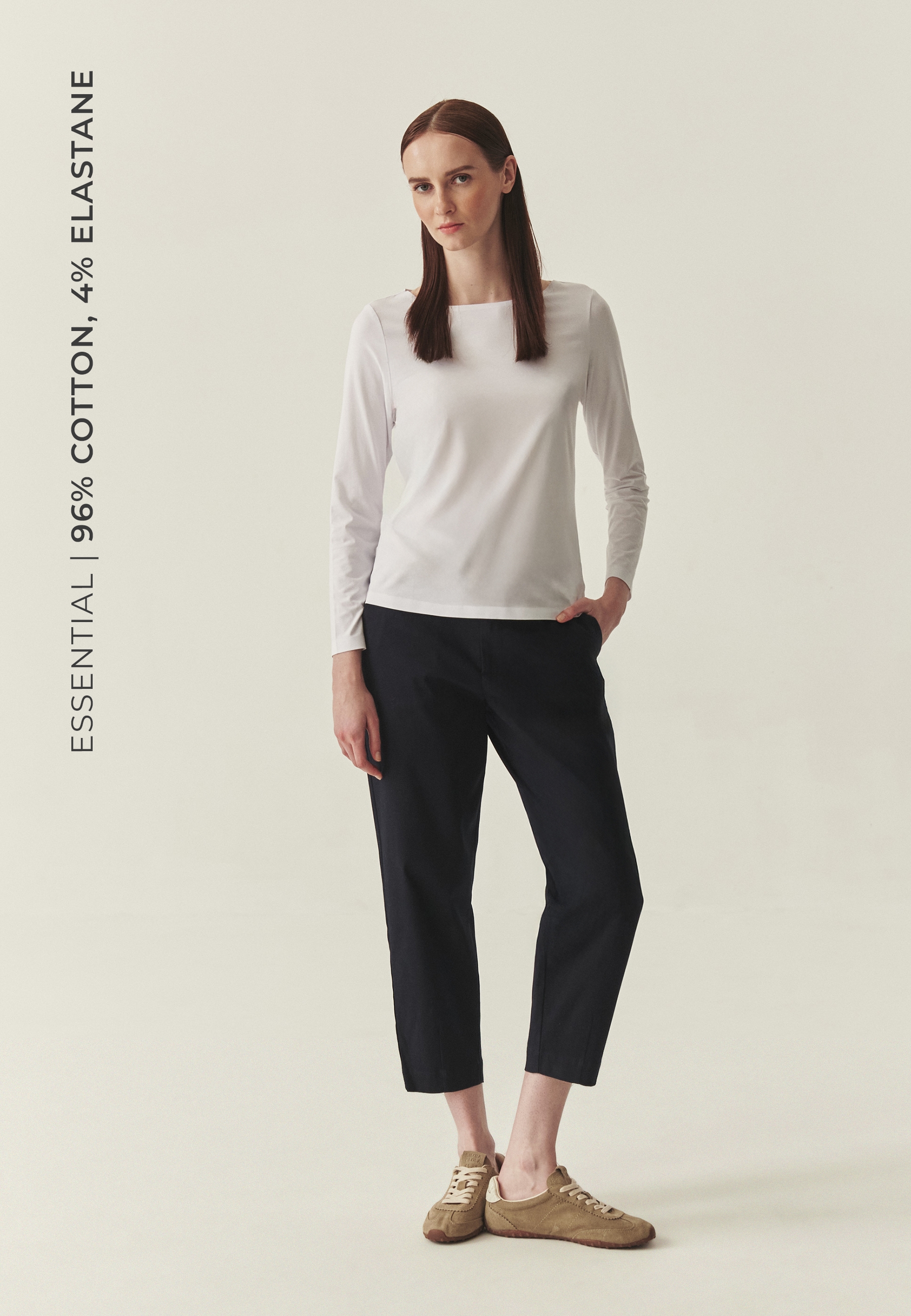 DOPASOWANA BLUZKA Z BAWEŁNĄ - MIKAJANKA BIAŁY 2