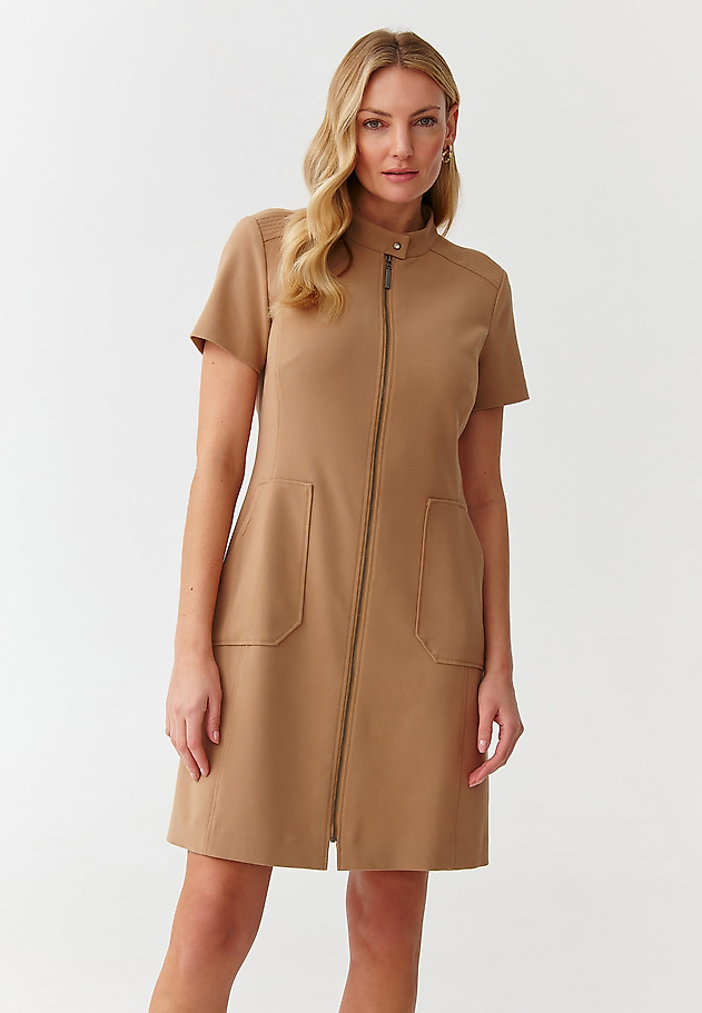 LADIES’ DRESS WITH METAL ZIPPER - MANTOKI LADIES’ DRESS WITH METAL ZIPPER - MANTOKI BEIGE 1