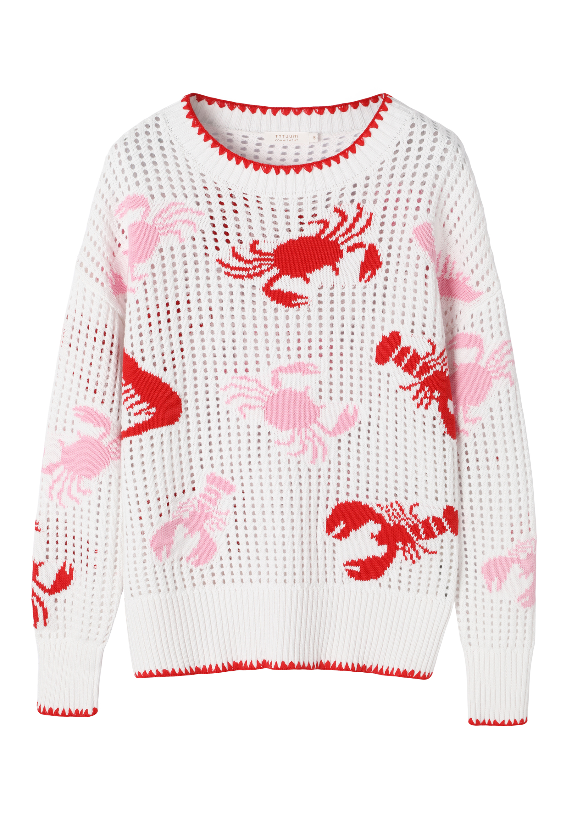 BAWEŁNIANY SWETER Z AUTORSKIM WZOREM - PALMA