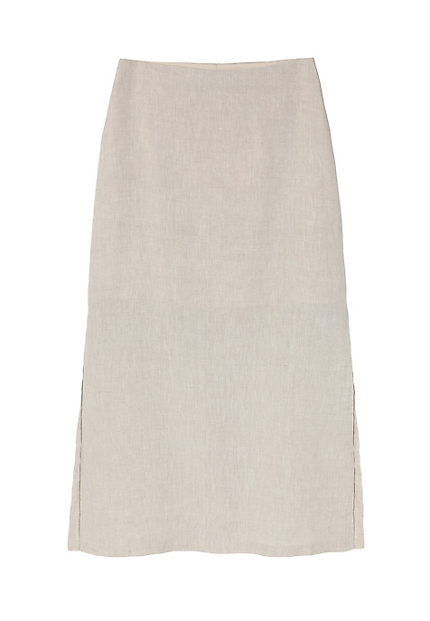 LADIES’ BREATHABLE MIDI SKIRT WITH SLITS ON THE SIDES - SENO BEIGE 2