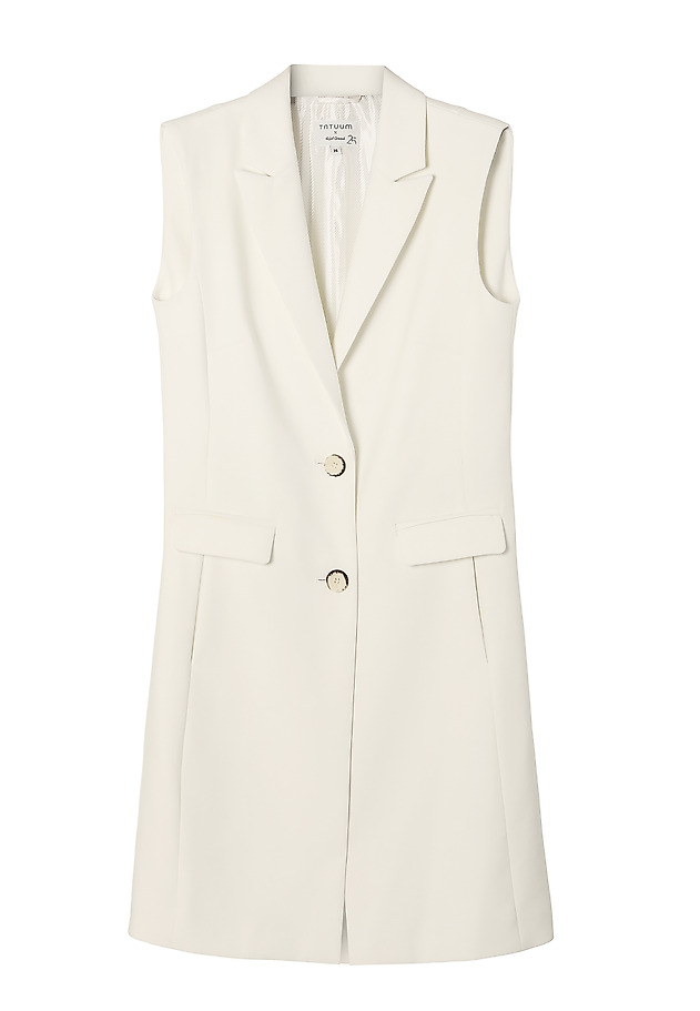 DLOUHÁ VYPASOVANÁ DÁMSKÁ PLÁTĚNÁ VESTA EMA DLOUHÁ VYPASOVANÁ DÁMSKÁ PLÁTĚNÁ VESTA EMA ECRU 9