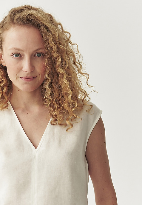 SLEEVELESS LINEN BLOUSE - LUIZA ECRU 2