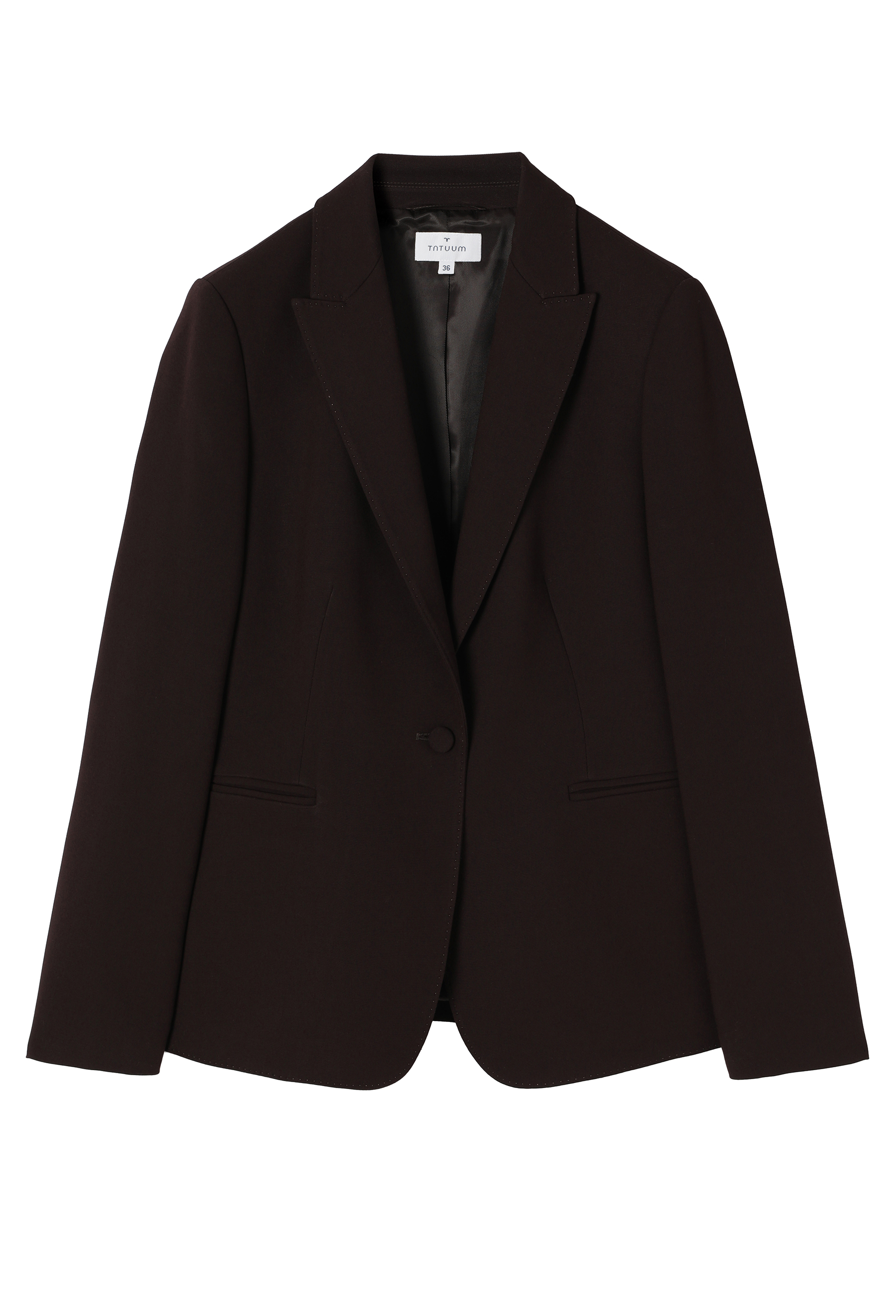 TAILORED JACKET IN DARK CHOCOLATE BROWN - KAREMA 4 RJAVA 2