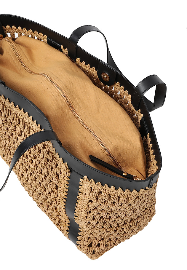 PAPER STRAW SHOPPER BAG - LETAI PAPER STRAW SHOPPER BAG - LETAI BEŻOWY 4
