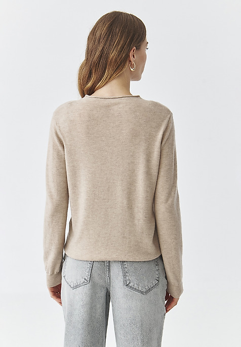 CLASSIC LADIES' HALF TURTLENECK JUMPER — INDI BEIGE 2