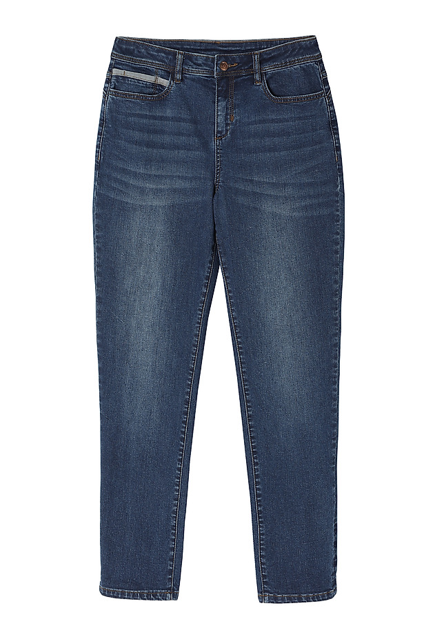 ŽENSKE JEANS HLAČE IZ DŽINSA Z OKRASNO MANŠETO - ALANO ŽENSKE JEANS HLAČE IZ DŽINSA Z OKRASNO MANŠETO - ALANO MODRA 4