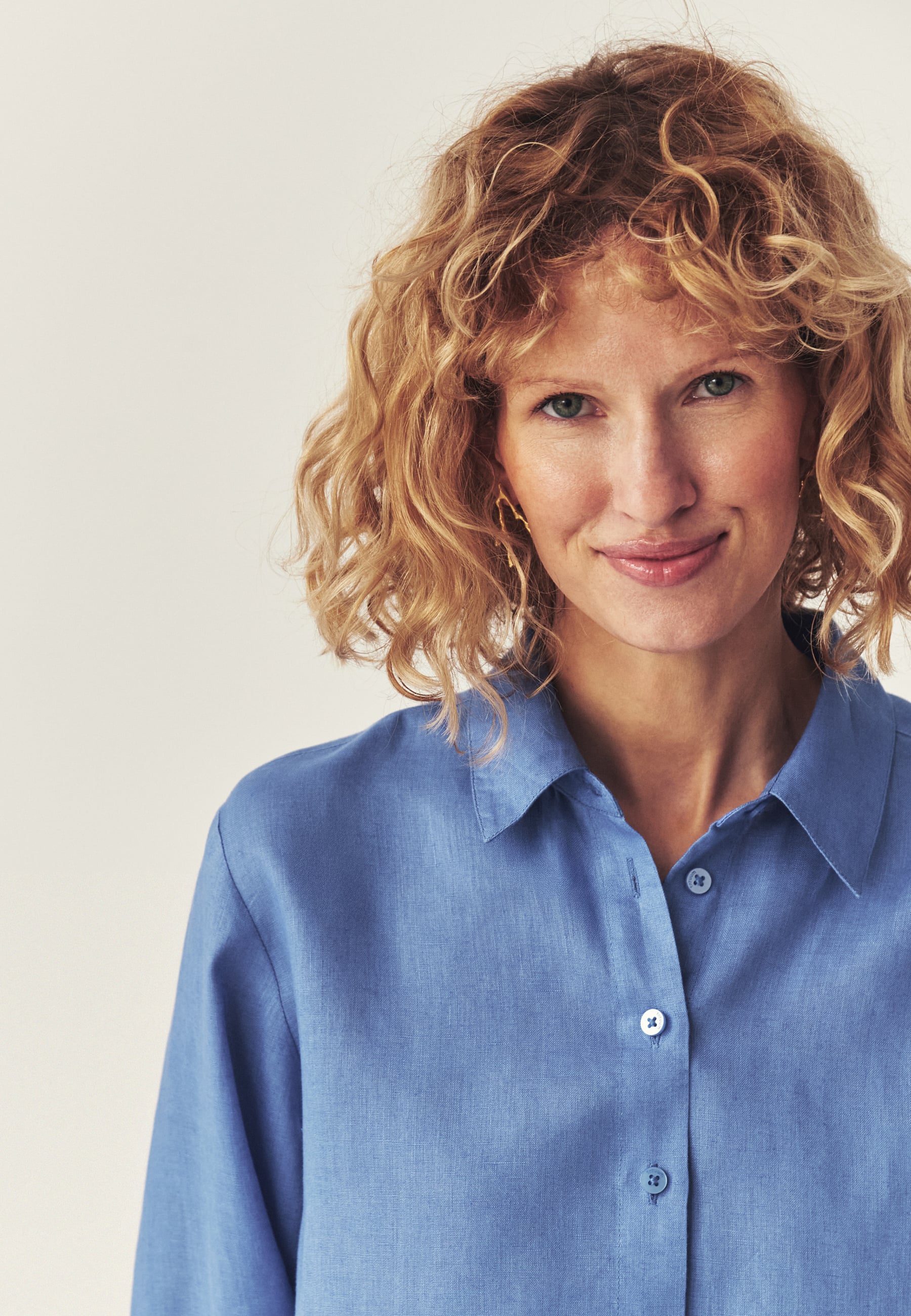 KLASYCZNA KOSZULA Z LNU - ELWI NIEBIESKI 2