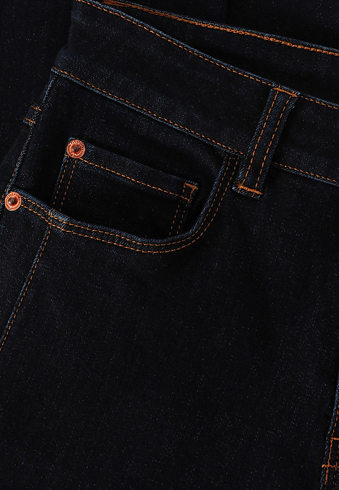 PANTALONI LUNGHI STRÂMT DIN DENIM - SAROS ALBASTRU 2