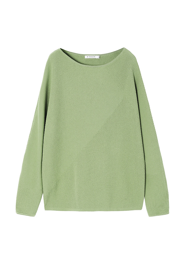 LADIES' STRUCTURED SWEATER WITH A BOAT NECKLINE - PEGGIE LADIES' STRUCTURED SWEATER WITH A BOAT NECKLINE - PEGGIE ZIELONY 6